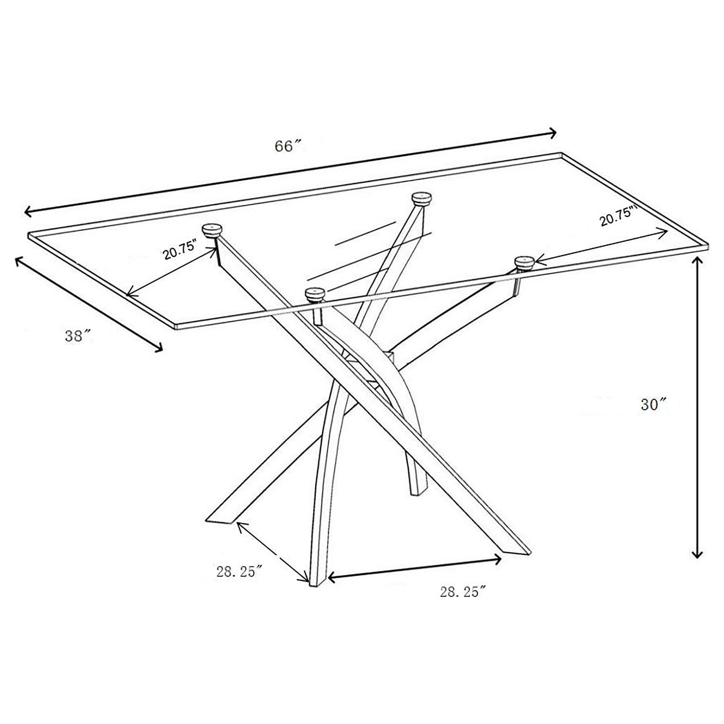 Carmelo 5-piece Rectangular Glass Top Dining Set Chrome