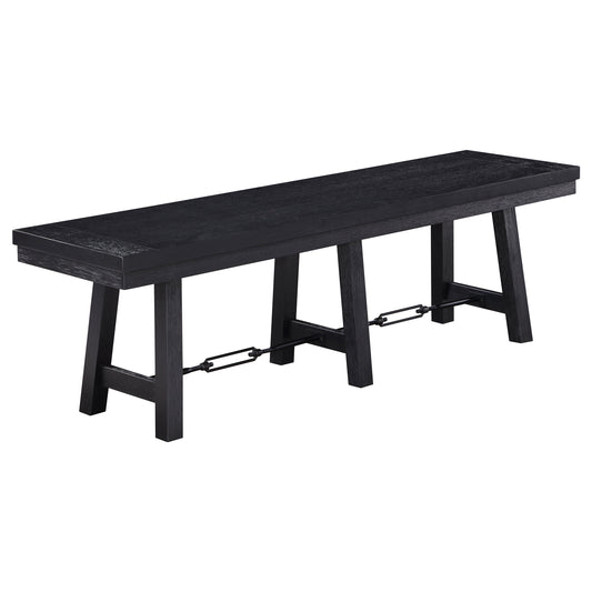 Newport Wood Trestle Base Dining Bench Black