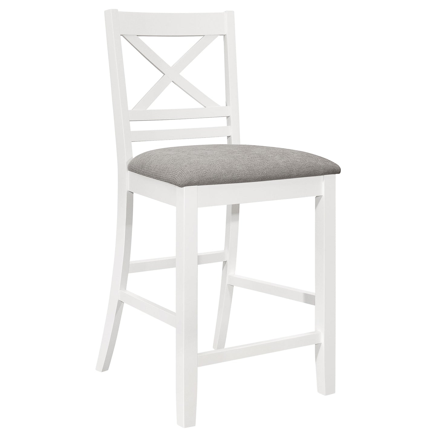 Hollis Wood Counter Chair with Cushion White (Set of 2)