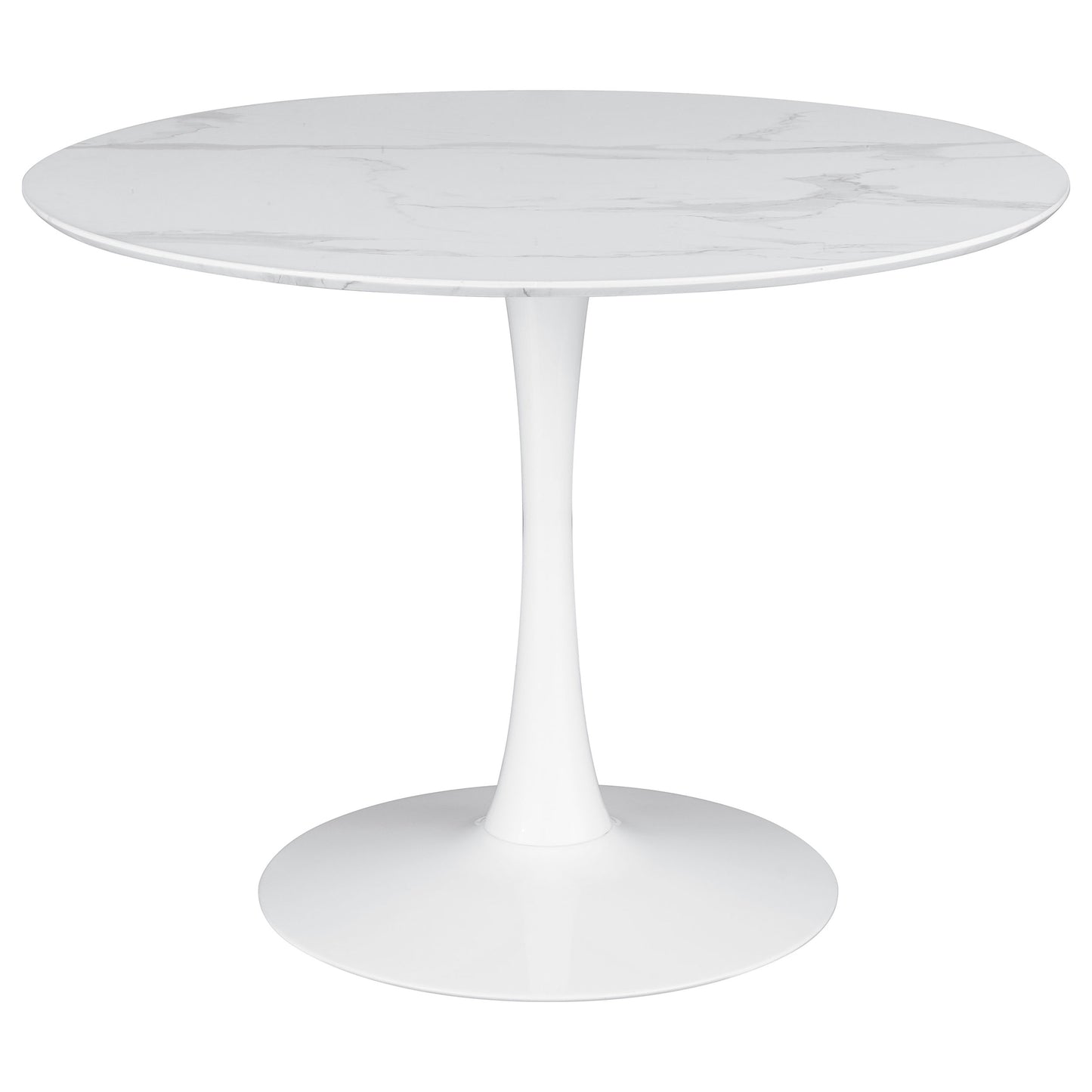 Arkell Round 40-inch Faux Marble Top Dining Table White