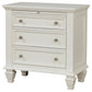 Sandy Beach 3-drawer Nightstand Cream White