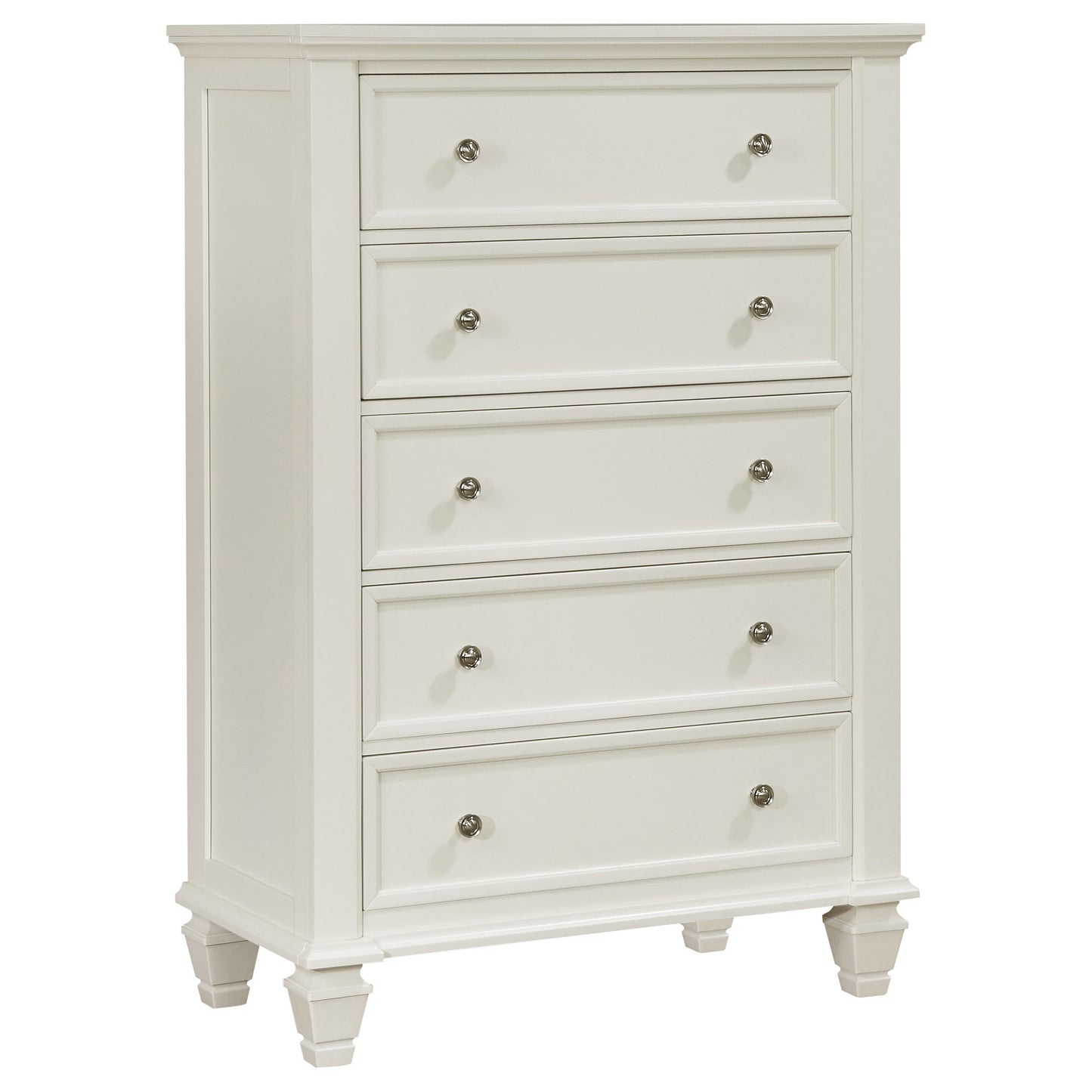 Sandy Beach 5-drawer Bedroom Chest Cream White