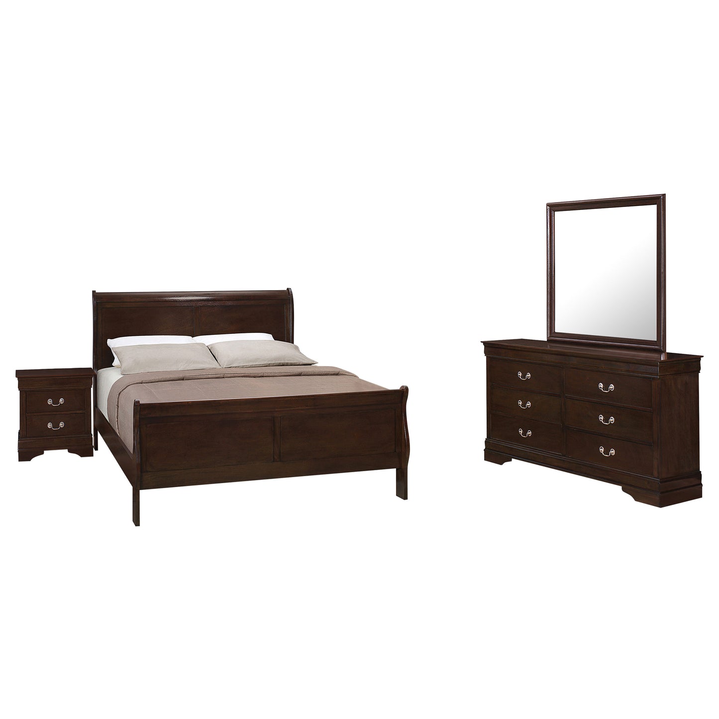 Louis Philippe 4-piece Queen Bedroom Set Cappuccino