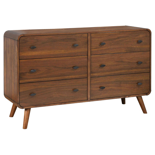 Robyn 6-drawer Bedroom Dresser Dark Walnut