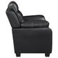 Finley 2-piece Upholstered Padded Arm Tufted Sofa Set Black