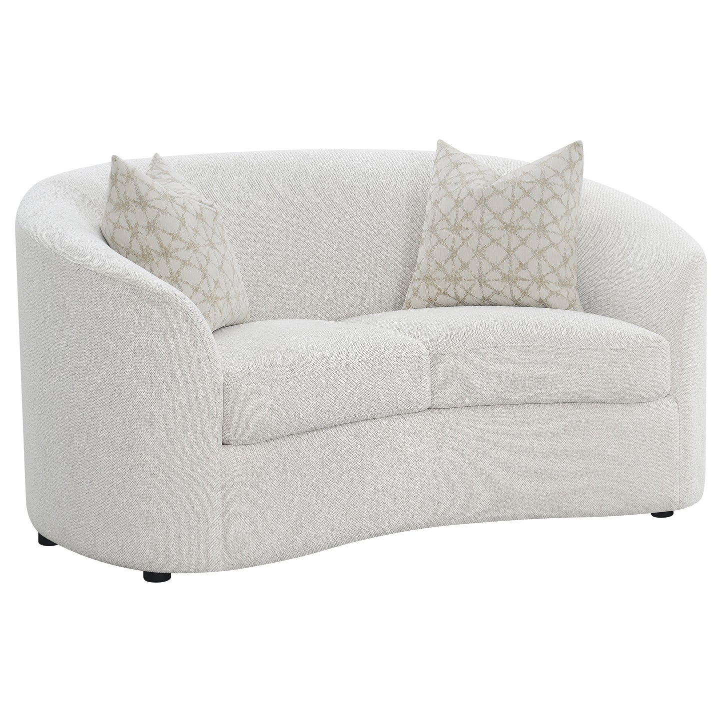 Rainn 2-piece Boucle Upholstered Sloped Arm Sofa Set Latte