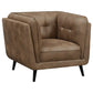 Thatcher 3-piece Upholstered Tuxedo Arm Sofa Set Brown