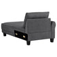 Caspian Upholstered Curved Arm Chaise Sectional Sofa Grey