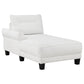 Caspian Upholstered Curved Arm Chaise Sectional Sofa White