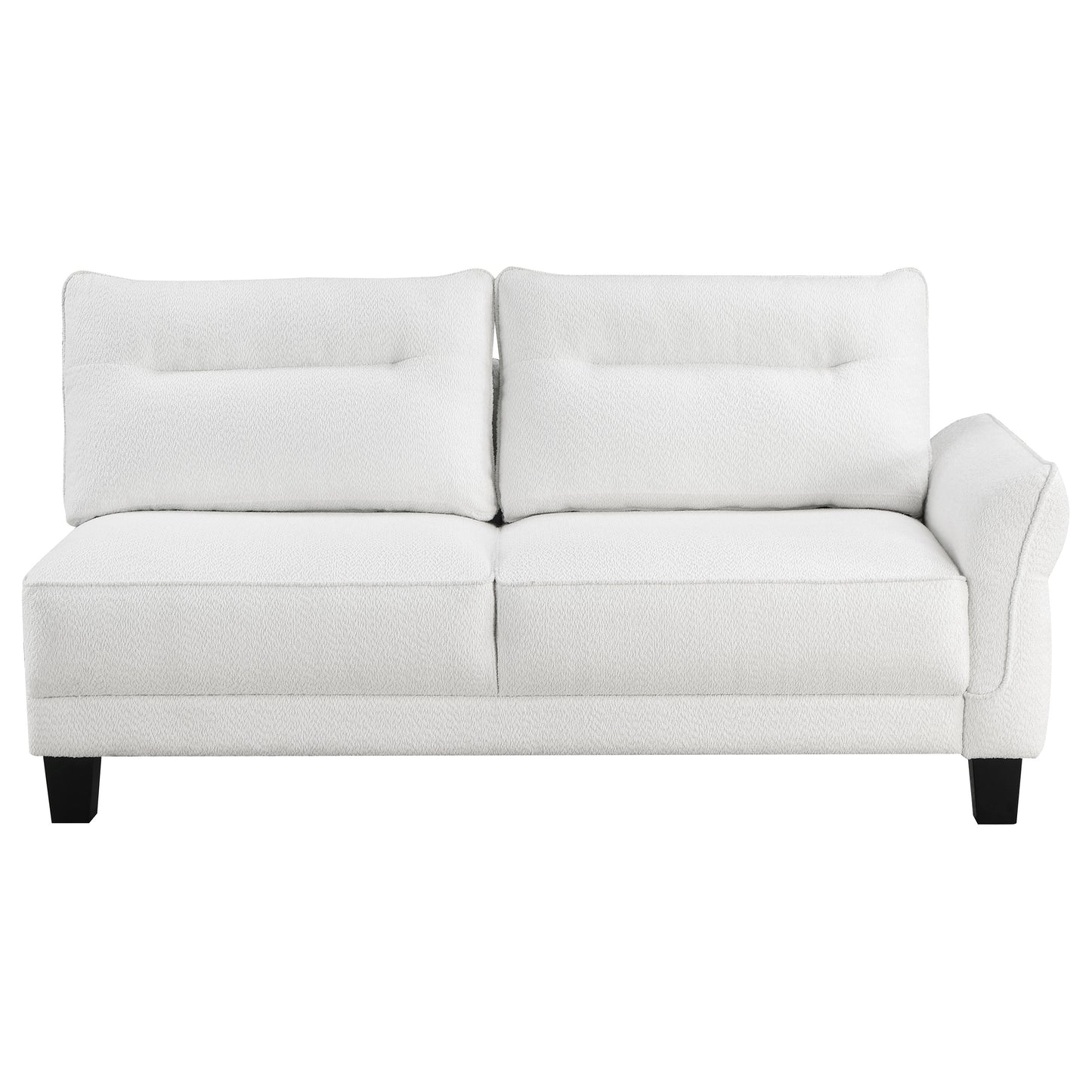 Caspian Upholstered Curved Arm Chaise Sectional Sofa White