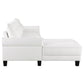 Caspian Upholstered Curved Arm Chaise Sectional Sofa White