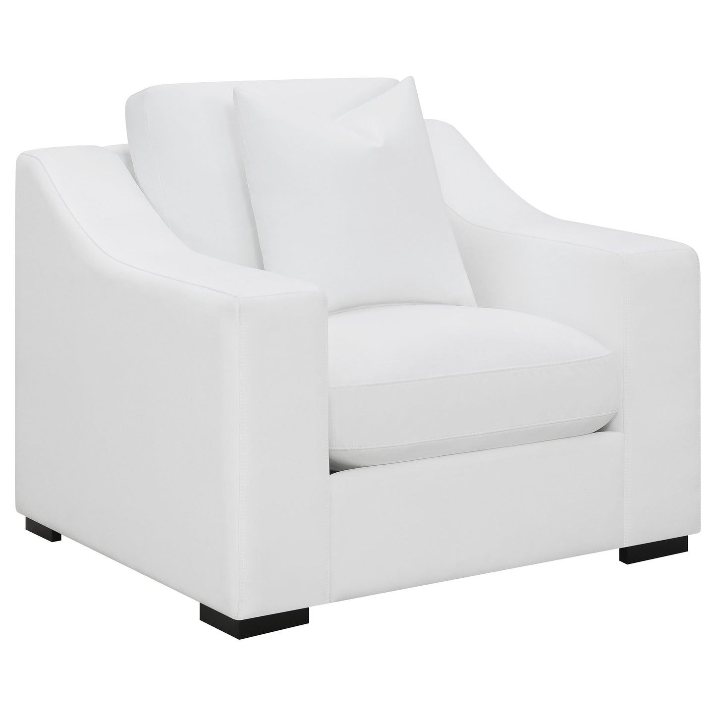 Ashlyn 3-piece Upholstered Sloped Arm Sofa Set White