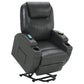 Sanger Upholstered Power Lift Massage Recliner Charcoal Grey