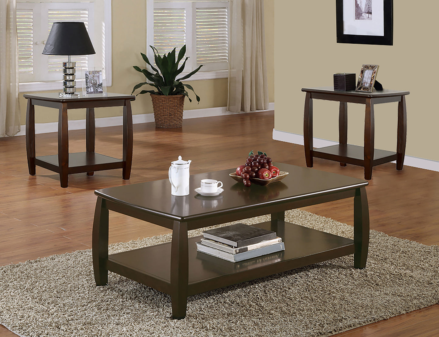 Dixon 1-shelf Square Wood End Table Espresso