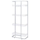 Ember 68-inch 4-shelf Bookshelf White High Gloss and Chrome