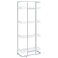 Ember 68-inch 4-shelf Bookshelf White High Gloss and Chrome