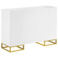 Elsa 2-door Wood Storage Accent Cabinet White and Gold