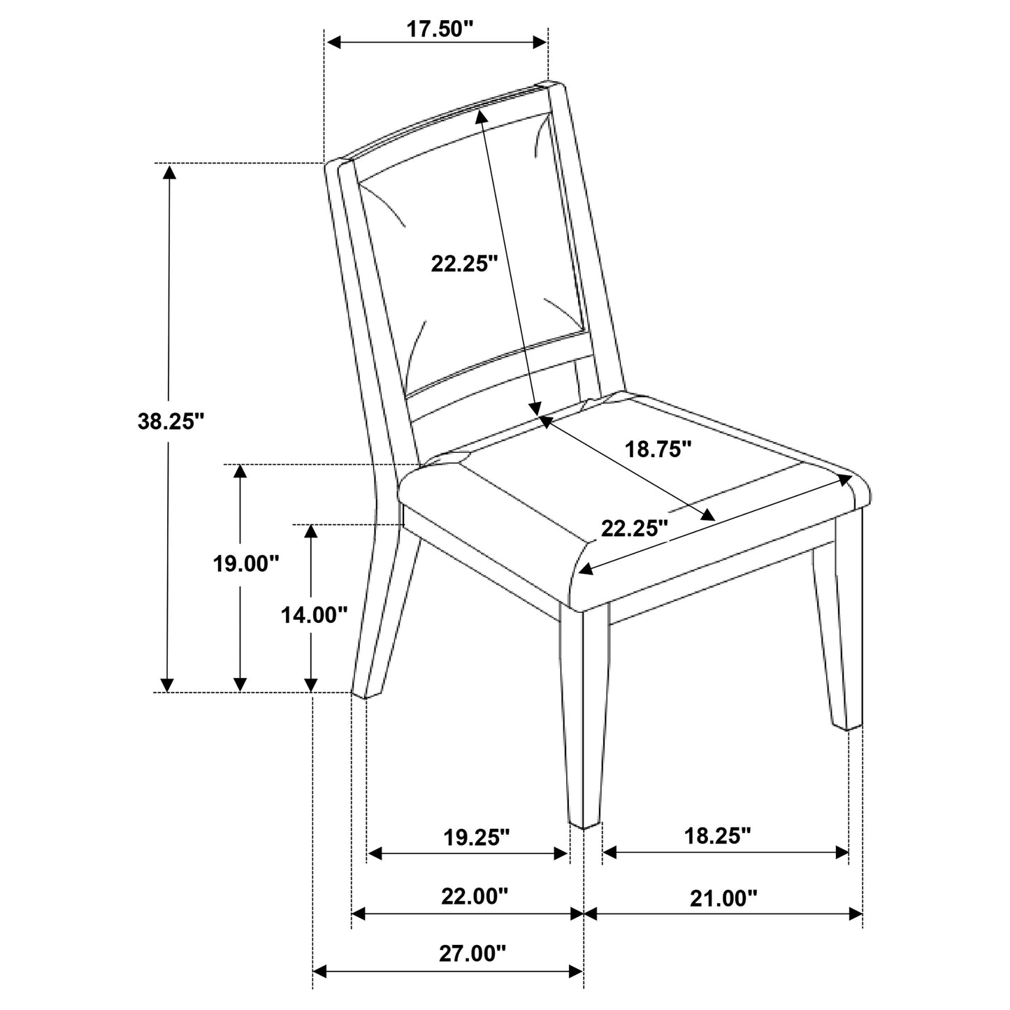 Trofello Cushioned Dining Side Chair White Washed (Set of 2)