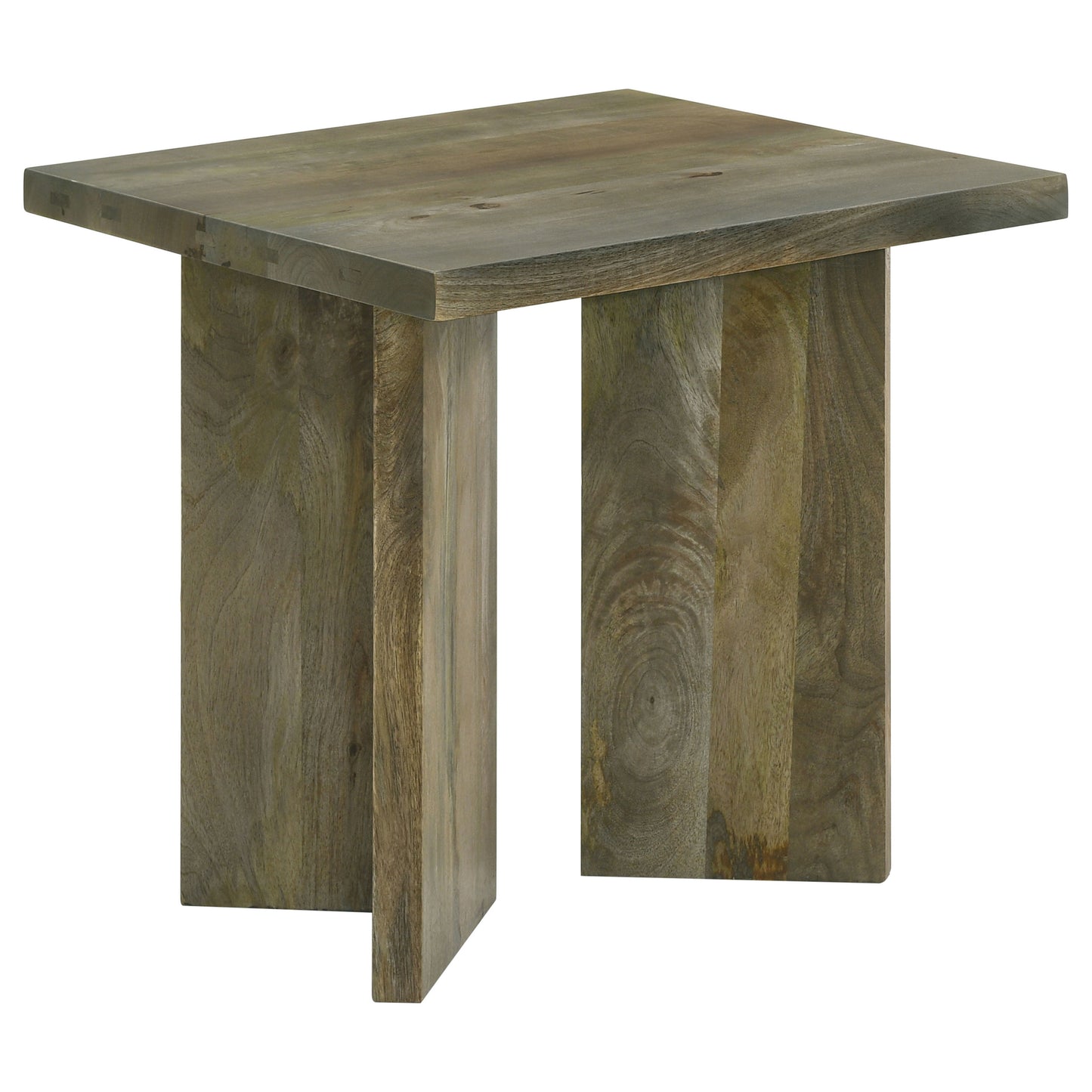 Andando Square Solid Wood End Table Mango Brown