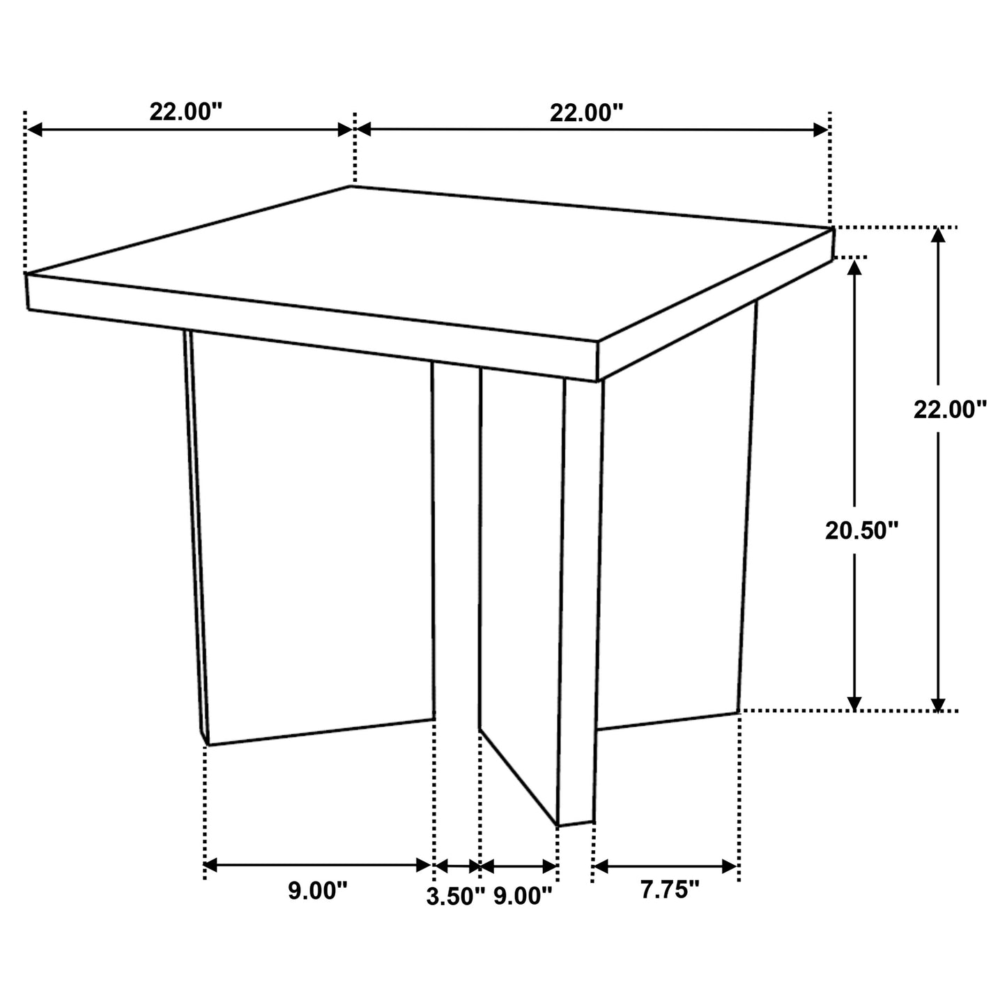 Andando Square Solid Wood End Table Mango Brown