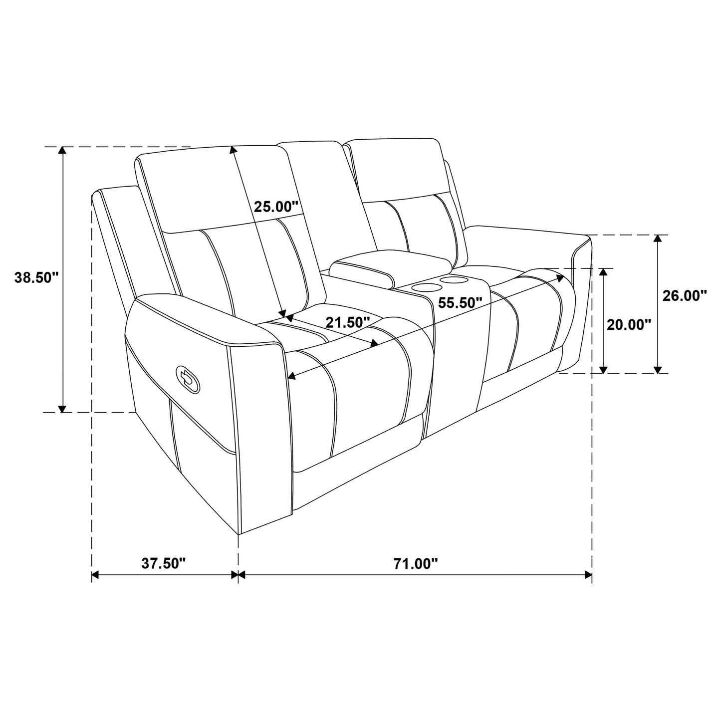 Brentwood Upholstered Motion Reclining Loveseat Taupe