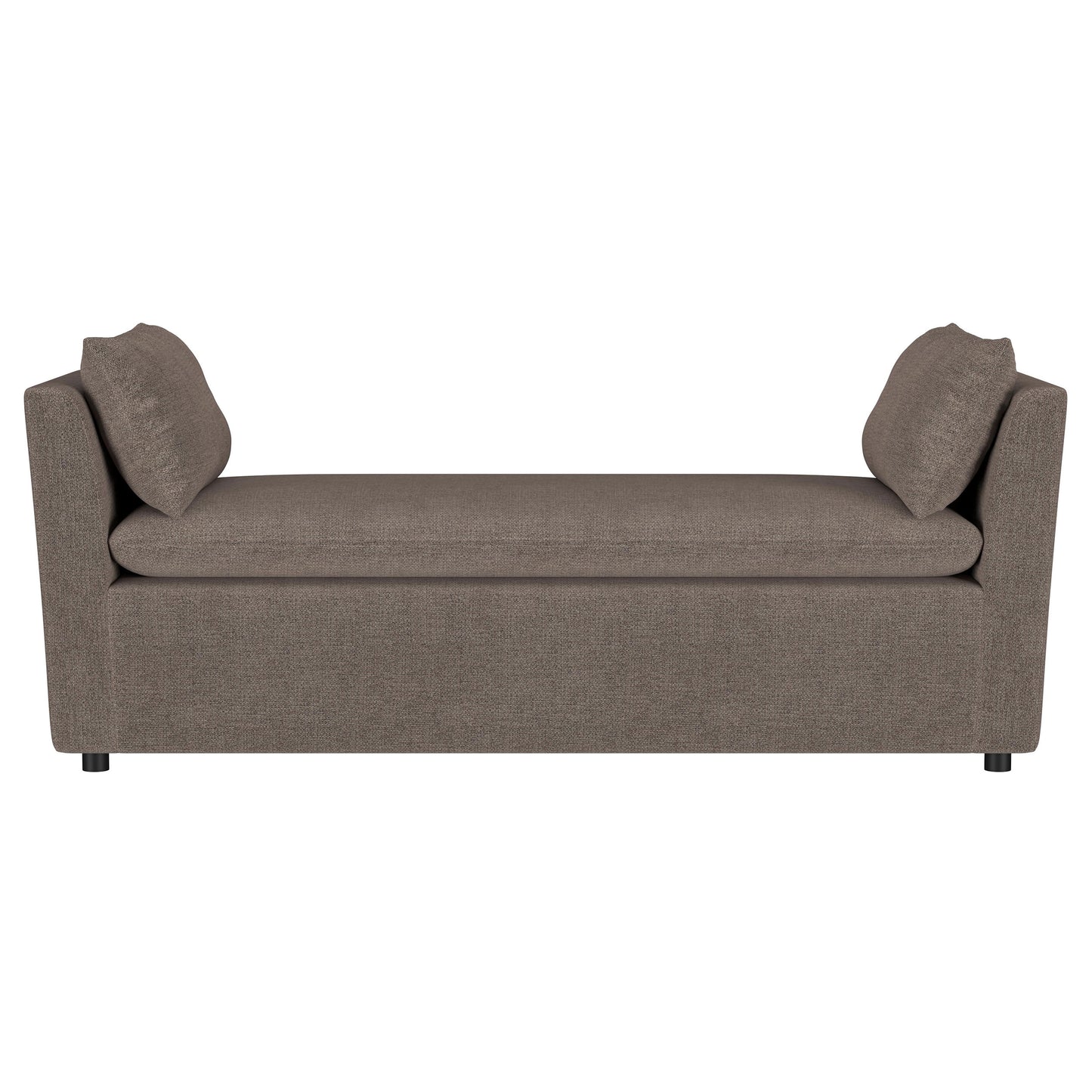 Robin Upholstered Accent Bench with Armrests Brown