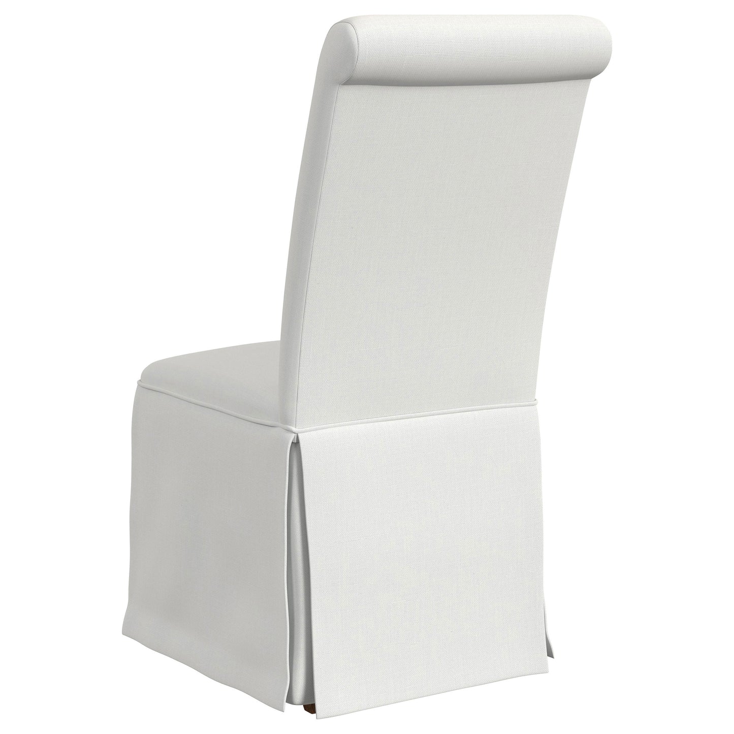 Shawna Upholstered Skirted Side Chair White (Set of 2)