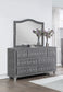 Deanna 7-drawer Upholstered Dresser with Mirror Grey