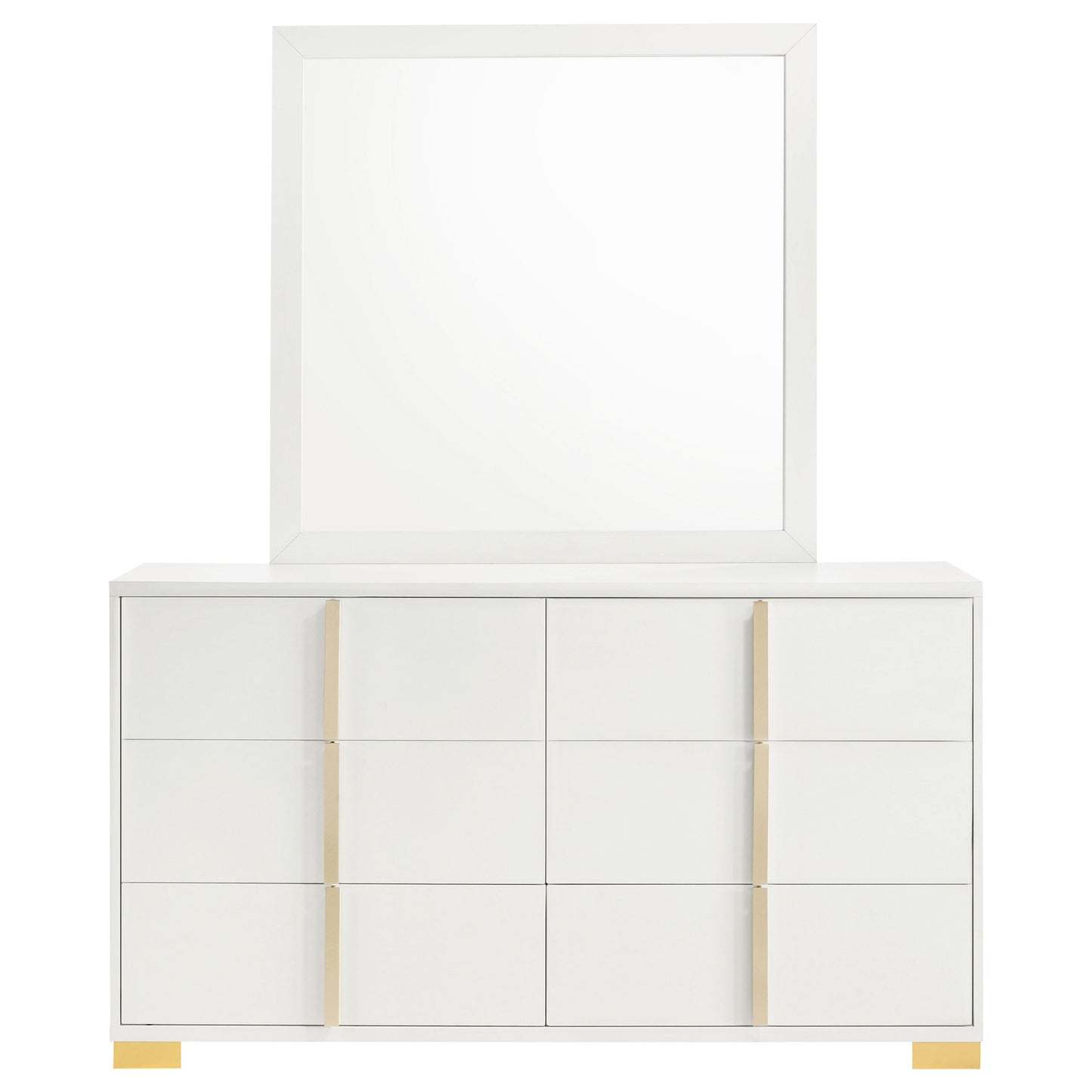 Marceline 6-drawer Dresser with Mirror White