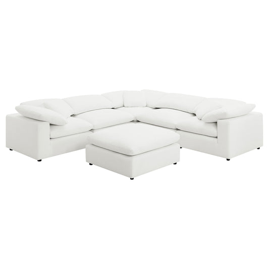 Raleigh 6-piece Boucle Upholstered Modular Sectional Ivory