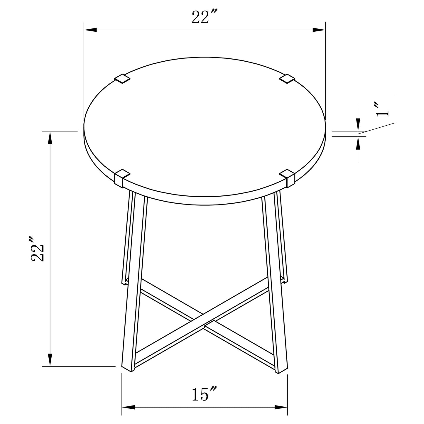 Marcus Round Engineered Wood Side End Table Grey