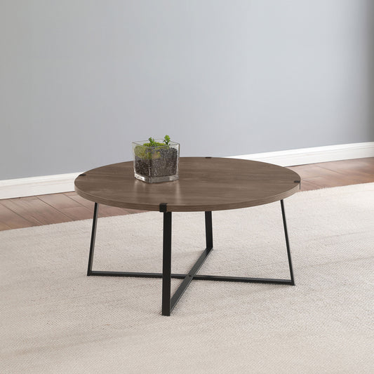 Marcus Round Engineered Wood Coffee Table Grey