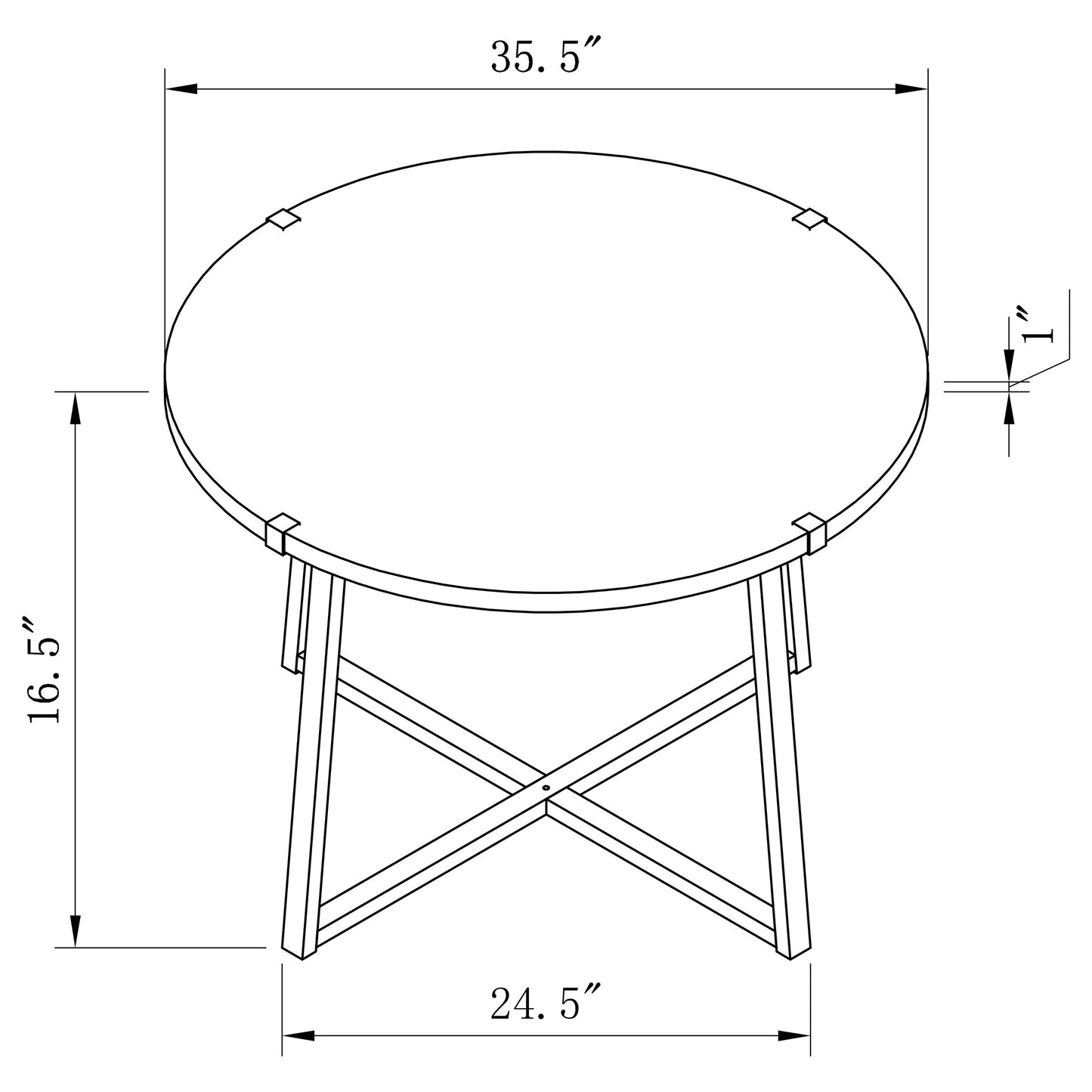 Marcus Round Engineered Wood Coffee Table Grey