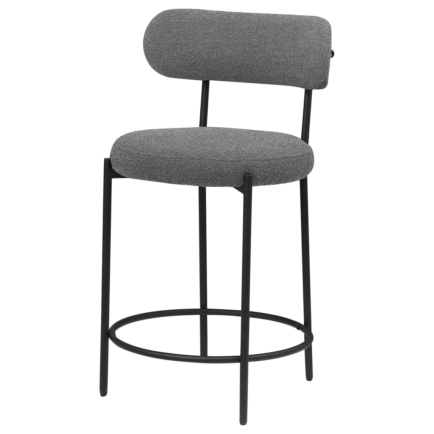 Viola Boucle Upholstered Counter Chair Grey (Set of 2)