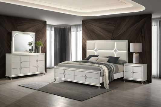 Olivia 4-piece Queen Bedroom Set Pearl White