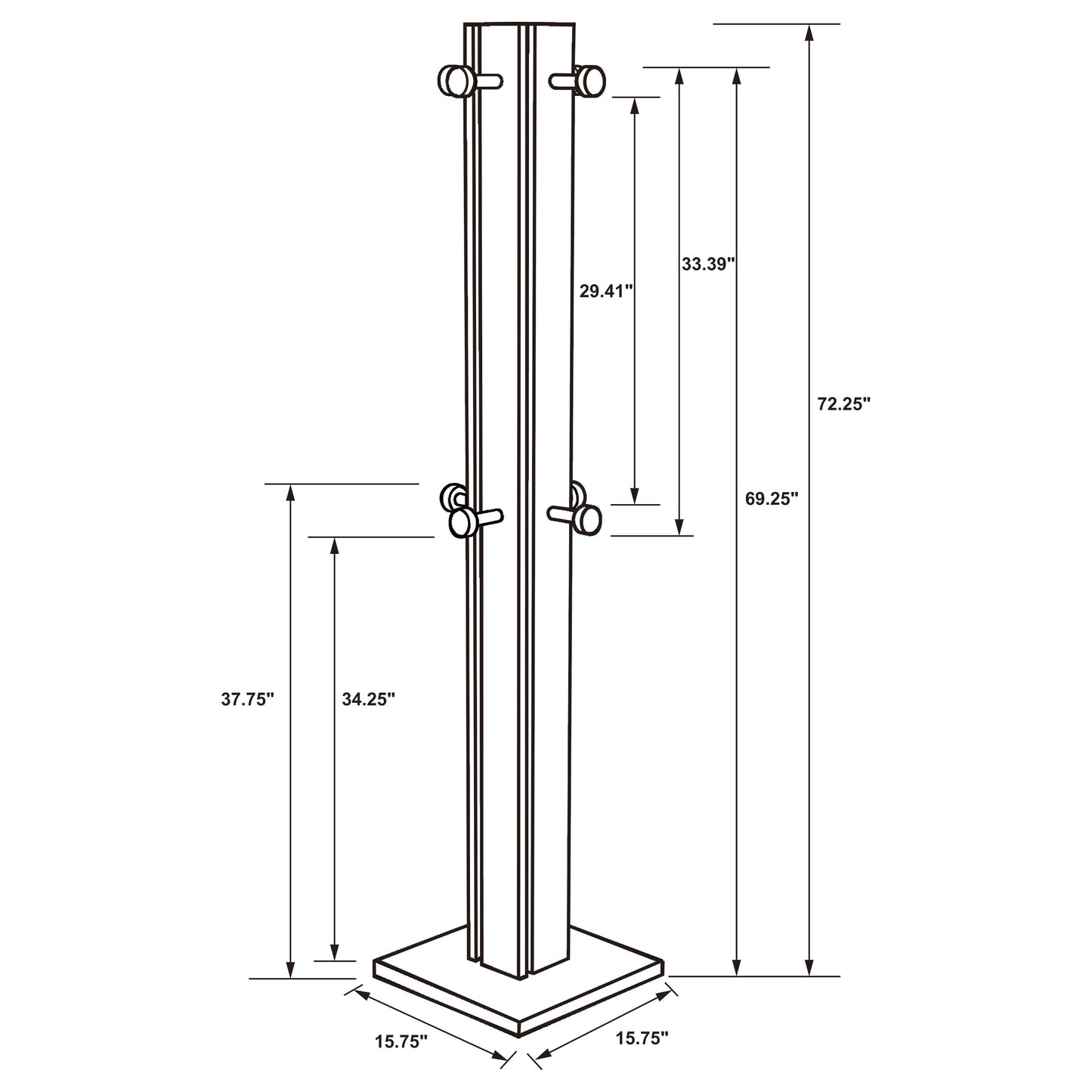 Rikkie Engineered Wood Coat Rack Walnut