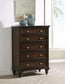 Andover 5-drawer Chest of Drawers Dark Oak