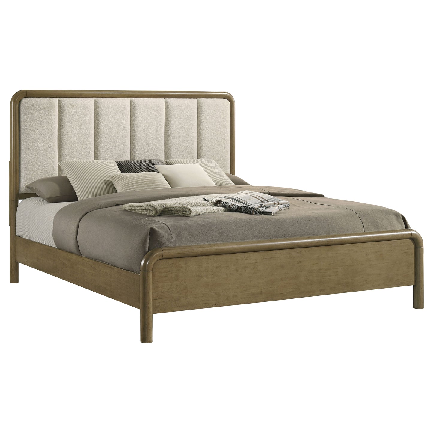 Amsbury 59-inch Upholstered Queen Bed Nutmeg