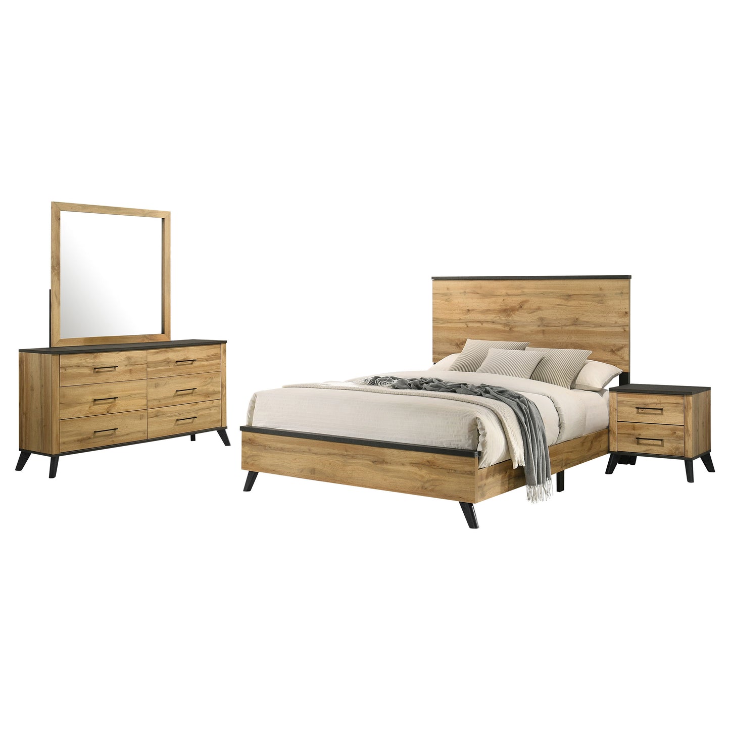 Kaywood 4-piece Eastern King Bedroom Set Natural Pine