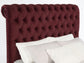 Devon 57-inch Upholstered Queen Panel Bed Wine Red