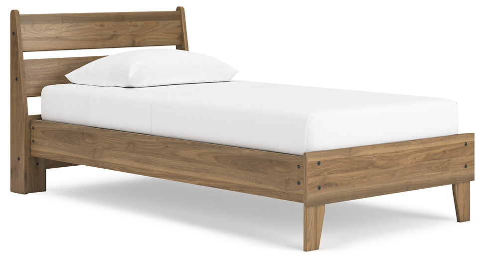 Deanlow Twin Platform Panel Bed with Dresser, Chest and Nightstand