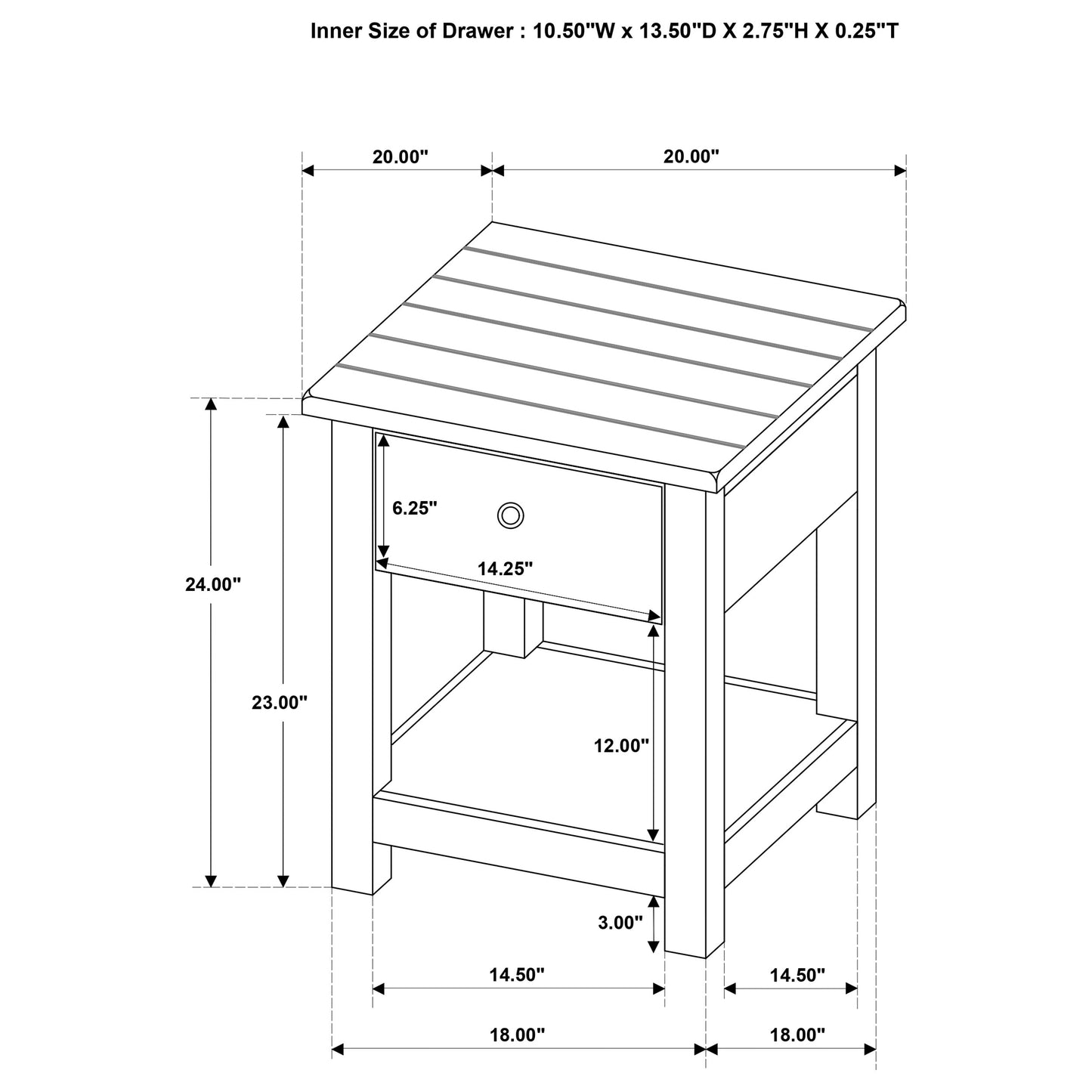 Payne 1-drawer Wood End Table with Shelf Distressed Brown