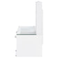 Flora 2-drawer Vanity Table Set LED Mirror and Stool White High Gloss