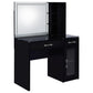 Flora 2-drawer Vanity Set with LED Mirror Black High Gloss