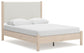 Cadmori Queen Upholstered Panel Bed with Mirrored Dresser and Nightstand