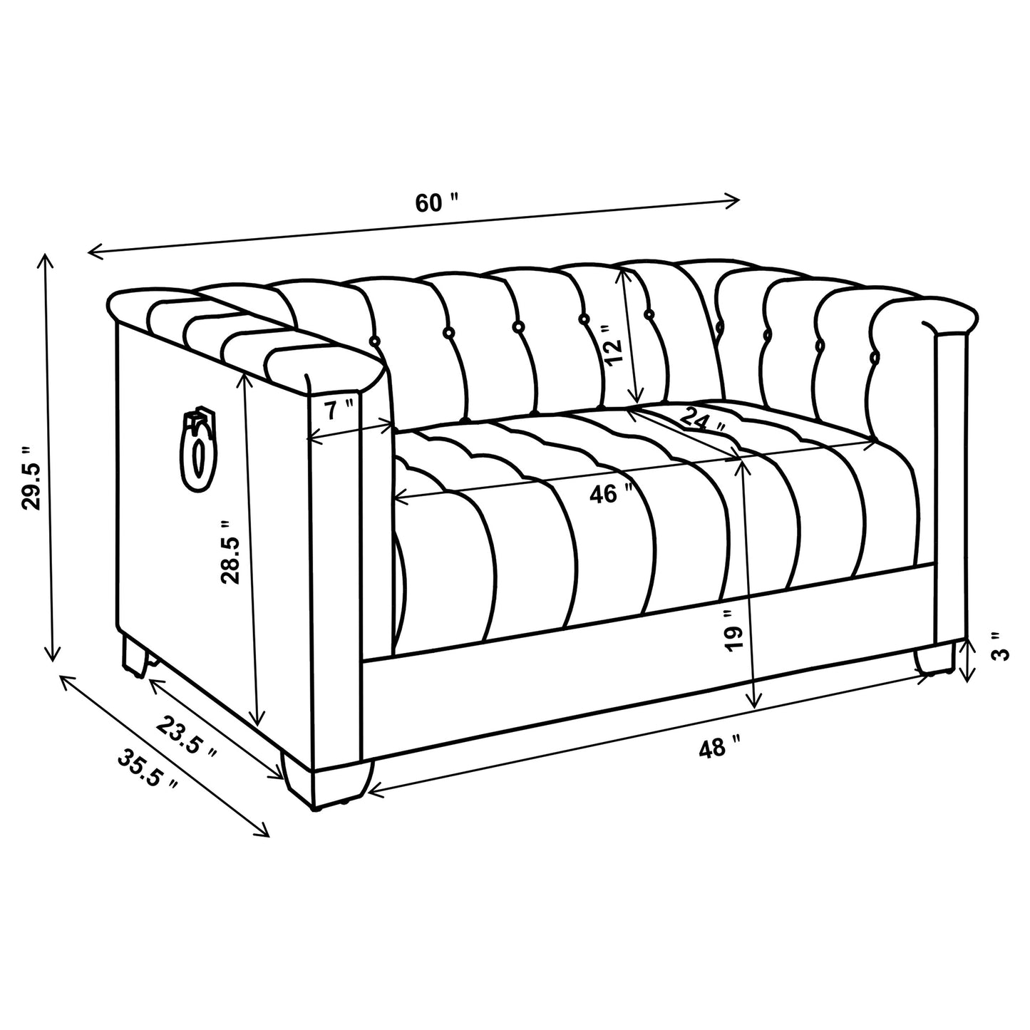 Chaviano 2-piece Upholstered Track Arm Sofa Set Pearl White