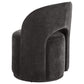 Harjo Velvet Upholstered Swivel Accent Chair Charcoal Grey