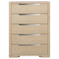 Ladera 5-drawer Bedroom Chest of Drawers Light Elm