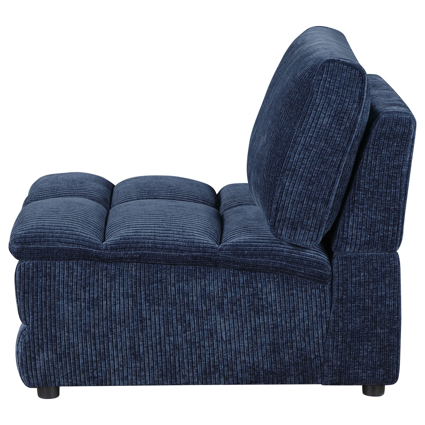 Atlantic Corduroy Upholstered Armless Chair Blue