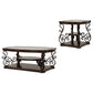 Laney 2-piece Glass Top Coffee and End Table Set Dark Merlot